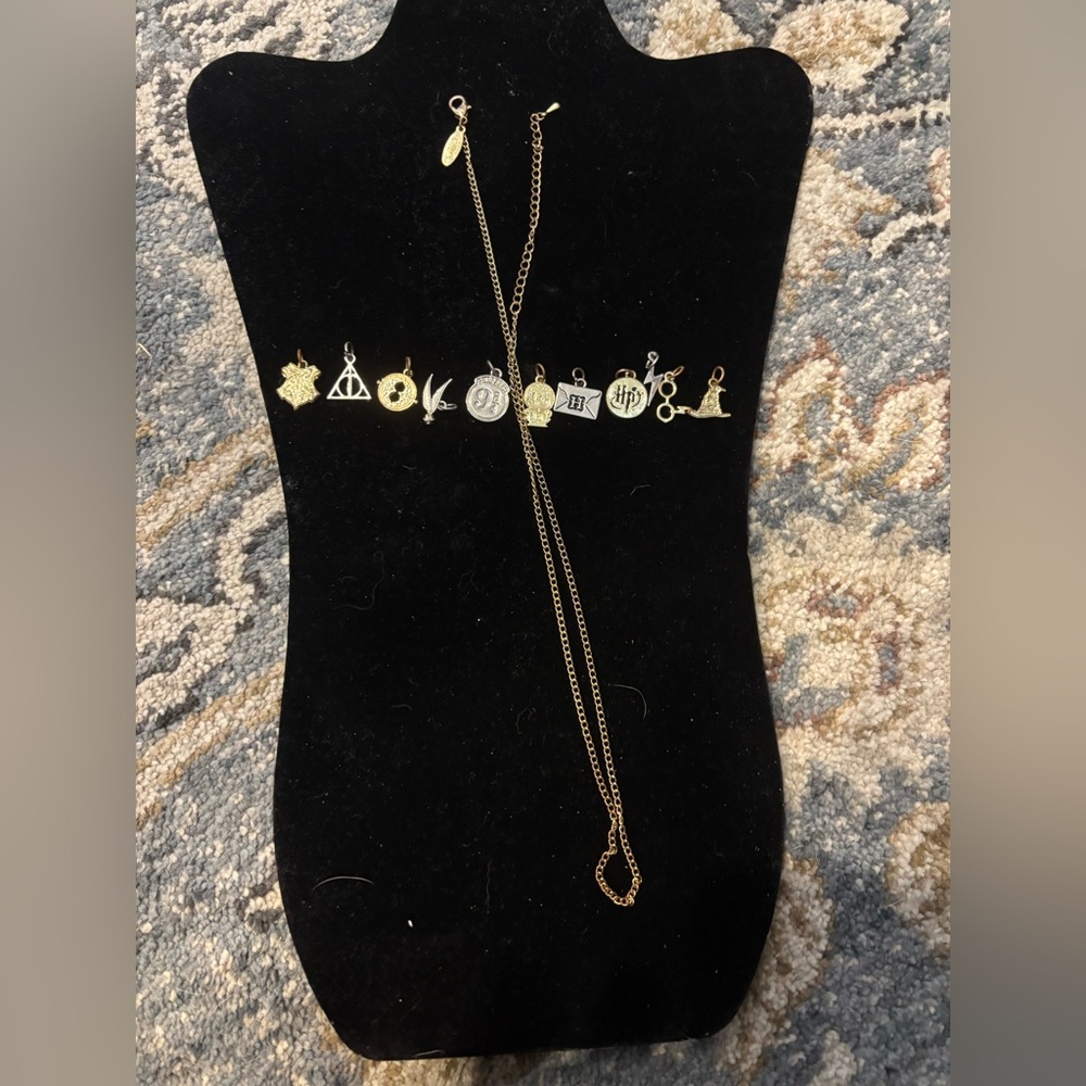 Harry Potter gold and silver toned Charm Necklace preloved
